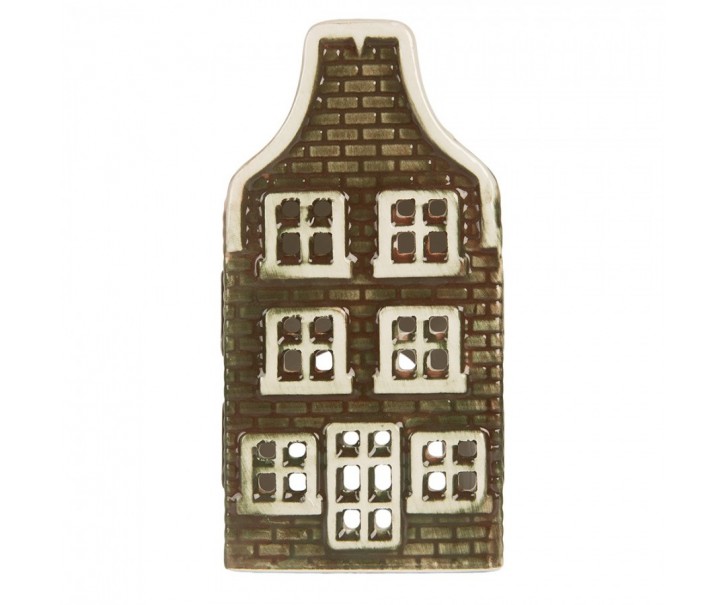Tealight Holder House 8x8x15 Cm Green Ceramic - 7*7*14 cm Clayre & Eef