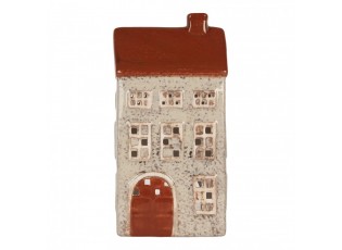 Béžový keramický domek na čajovou svíčku Lamont - 12*8*24 cm