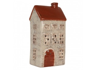 Béžový keramický domek na čajovou svíčku Lamont - 12*8*24 cm