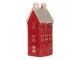 Červený keramický domek na čajovou svíčku Lamont - 7*7*18 cm Clayre & Eef