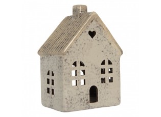 Šedý keramický domek na čajovou svíčku Lamont - 11*7*16 cm