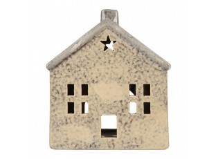 Béžový keramický domek na čajovou svíčku Lamont - 13*8*15 cm