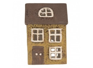 Zelený keramický domek na čajovou svíčku Lamont - 10*7*14 cm