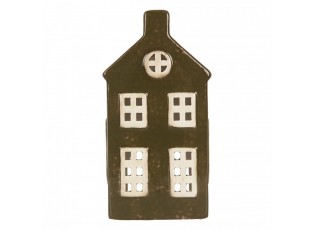 Tealight Holder House 9x7x17 Cm Green Ceramic - 8*6*16 cm