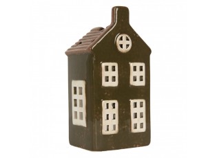 Tealight Holder House 9x7x17 Cm Green Ceramic - 8*6*16 cm