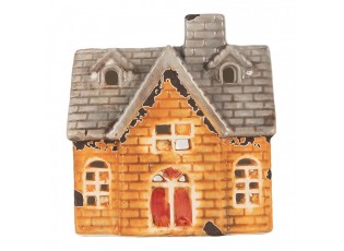 Tealight Holder House 13x8x14 Cm Orange Ceramic - 13*8*14 cm