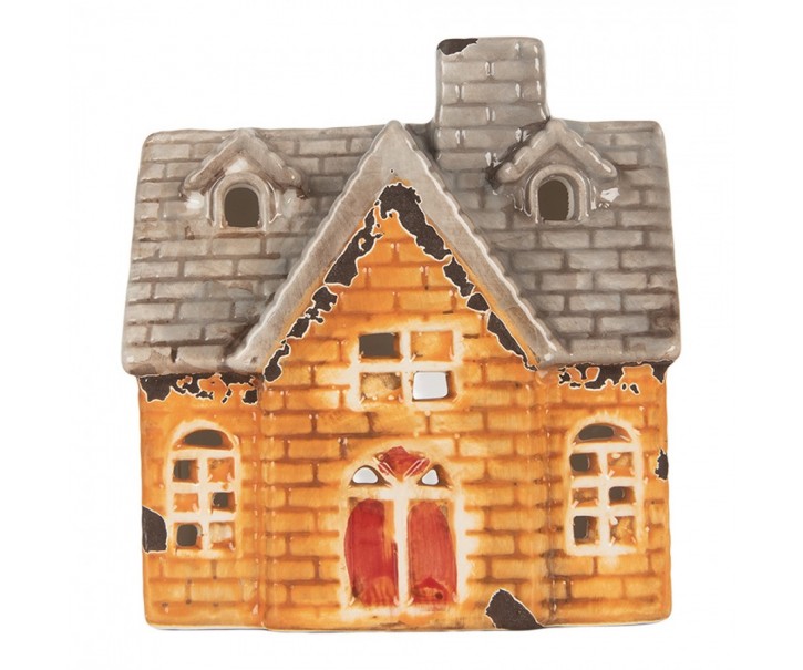 Tealight Holder House 13x8x14 Cm Orange Ceramic - 13*8*14 cm Clayre & Eef