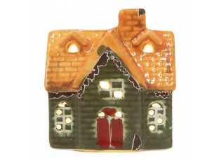 Decorative House With LED LED 8x5x8 Cm Green Ceramic - LED 8*5*8 cm