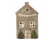 Zelený keramický domek na čajovou svíčku Lamont - 10*8*15 cm Clayre & Eef