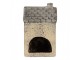 Béžový keramický domek na čajovou svíčku Lamont - 9*8*15 cm Clayre & Eef