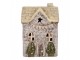 Šedý keramický LED domek Lamont - 6*6*10 cm Clayre & Eef