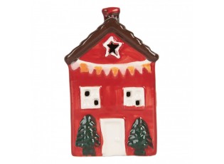 Decorative House With LED LED 6x6x11 Cm Red Ceramic - LED 6*6*10 cm