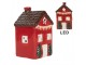 Decorative House With LED LED 6x6x11 Cm Red Ceramic - LED 6*6*10 cm Clayre & Eef