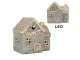 Šedo-modrý keramický LED domek Lamont - 8*6*8 cm Clayre & Eef