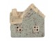 Šedo-modrý keramický LED domek Lamont - 8*6*8 cm Clayre & Eef