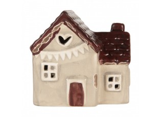 Decorative House With LED LED 6x8x8 Cm Beige Ceramic - LED 8*6*8 cm