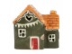 Decorative House With LED LED 6x8x8 Cm Green Ceramic - LED 8*6*8 cm Clayre & Eef