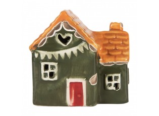 Decorative House With LED LED 6x8x8 Cm Green Ceramic - LED 8*6*8 cm