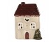 Béžový keramický LED domek Lamont - 7*6*10 cm Clayre & Eef