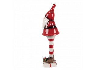 Christmas Decoration Figurine Santa Claus 23 Cm Red White Ceramic - 7.0 cm