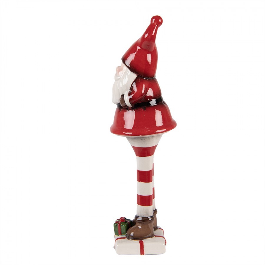 Christmas Decoration Figurine Santa Claus 23 Cm Red White Ceramic - 7.0 cm