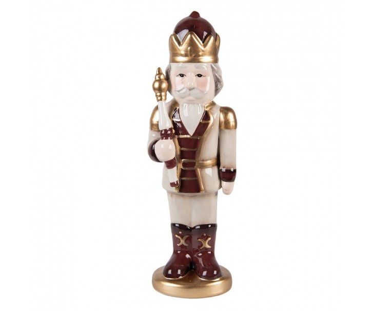 Béžová keramická dekorace Louskáček ChrisMs - 9*7*26 cm Clayre & Eef