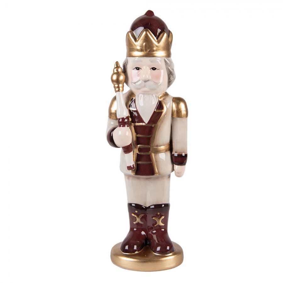 Béžová keramická dekorace Louskáček ChrisMs - 9*7*26 cm 6CE2259