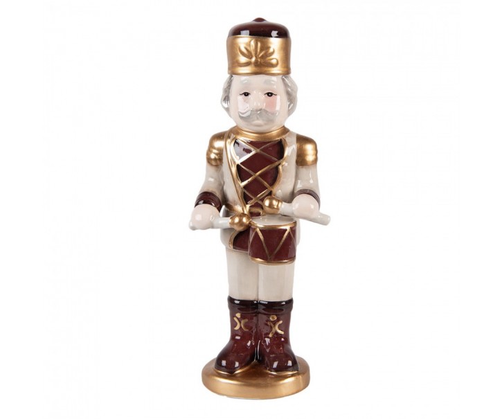 Béžová keramická dekorace Louskáček ChrisMs - 8*8*25 cm Clayre & Eef