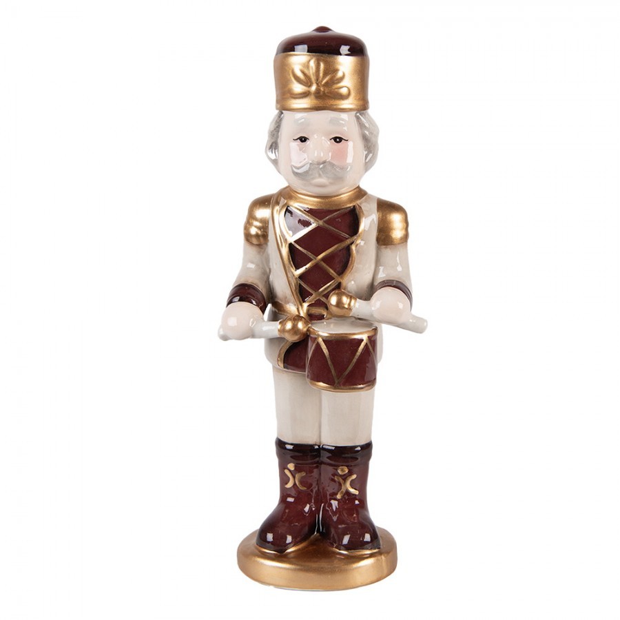 Béžová keramická dekorace Louskáček ChrisMs - 8*8*25 cm 6CE2258