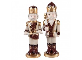 Béžová keramická dekorace Louskáček ChrisMs - 8*8*25 cm