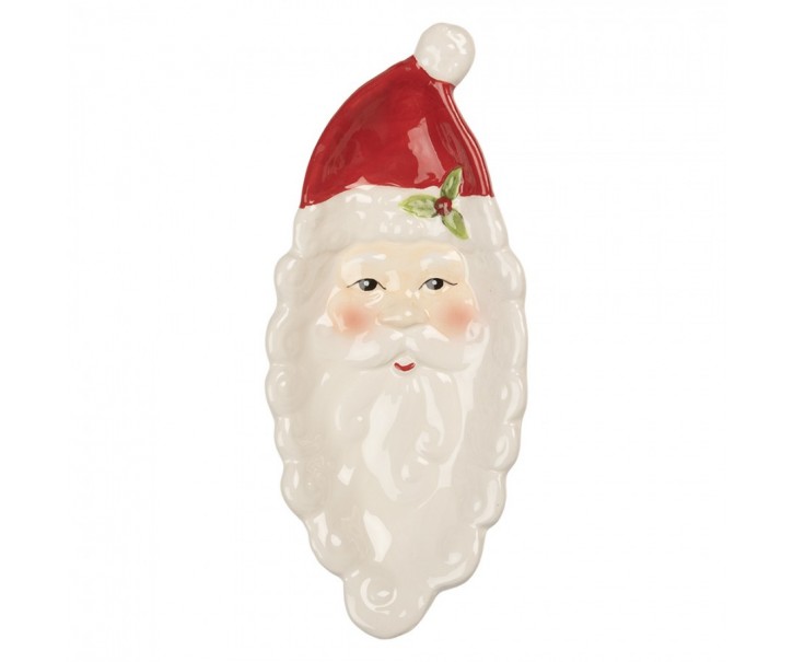 Decorative Bowl Santa Claus 11x25x3 Cm White Ceramic Santa Claus - 11*25*3 cm Clayre & Eef