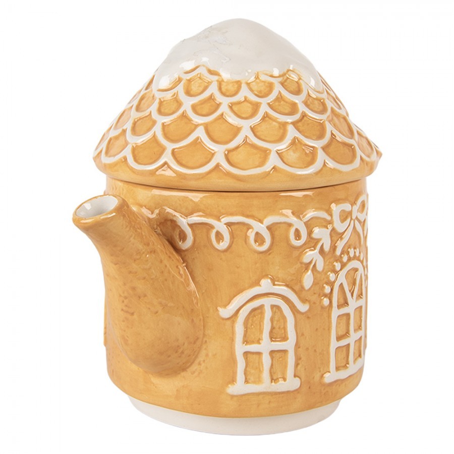 Tea For One Gingerbread House 550 Ml / 450 Ml Brown Ceramic - 19*12*23 cm / 550 ml / 450 ml