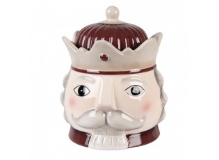Béžová keramická dóza Louskáček Nutcracker - Ø 16*19 cm