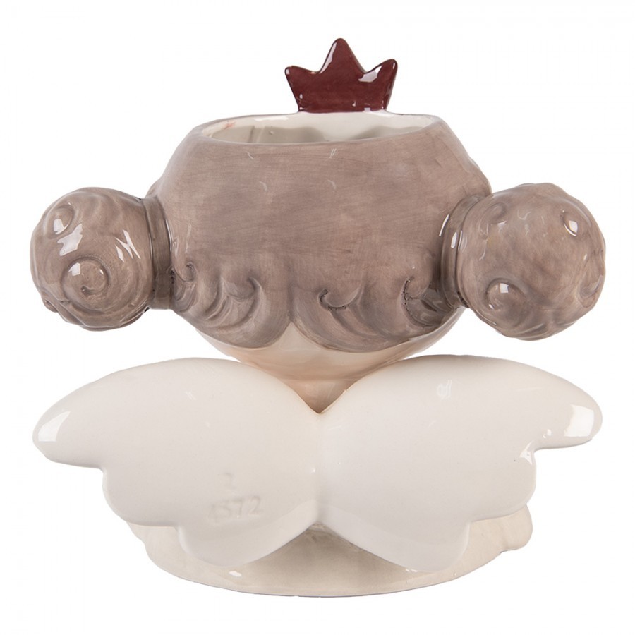 Keramický obal na květináč anděl se srdíčkem ChrisMs - 17*14*17 cm
