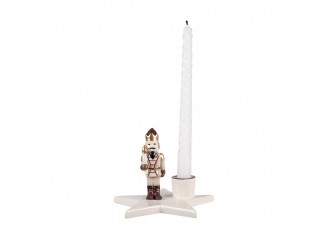 Béžový keramický svícen Louskáček ChrisMs - 15*14*12 cm