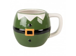 Zelený keramický hrnek Santa Claus - 14*11*9 cm / 450 ml