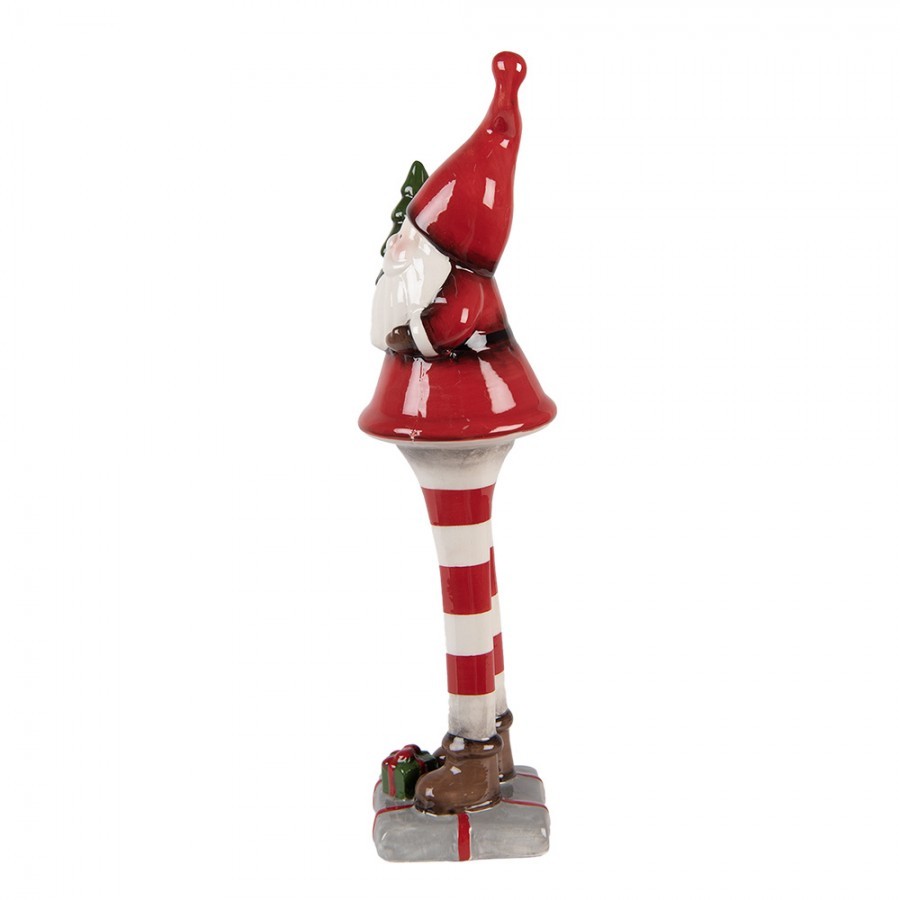 Christmas Decoration Figurine Santa Claus 30 Cm Red White Ceramic - 9.0 cm