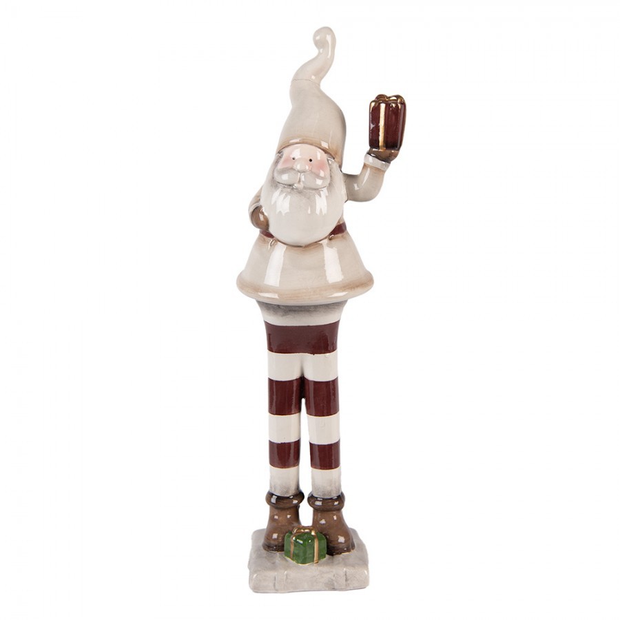 Béžová keramická dekorace Santa Claus ChrisMs - 9*8*30 cm