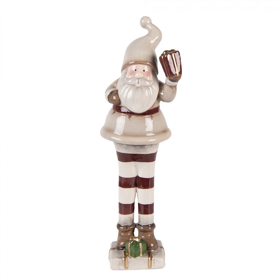 Béžová keramická dekorace Santa Claus ChrisMs - 8*7*23 cm
