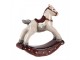 Béžovo-hnědá keramická dekorace houpací koník ChrisMs - 10*3*10 cm Clayre & Eef