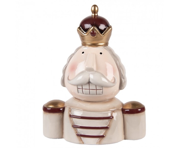 Béžová keramická dekorace Louskáček Nutcracker - 17*12*23 cm Clayre & Eef