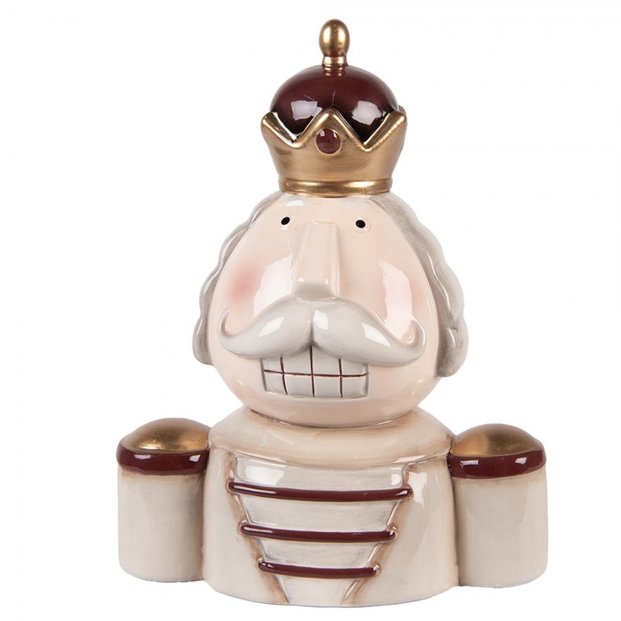 Béžová keramická dekorace Louskáček Nutcracker ChrisMs - 17*12*23 cm 6CE2250