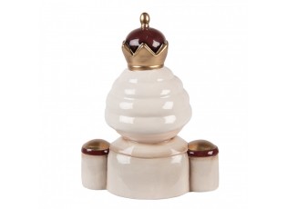 Béžová keramická dekorace Louskáček Nutcracker - 17*12*23 cm