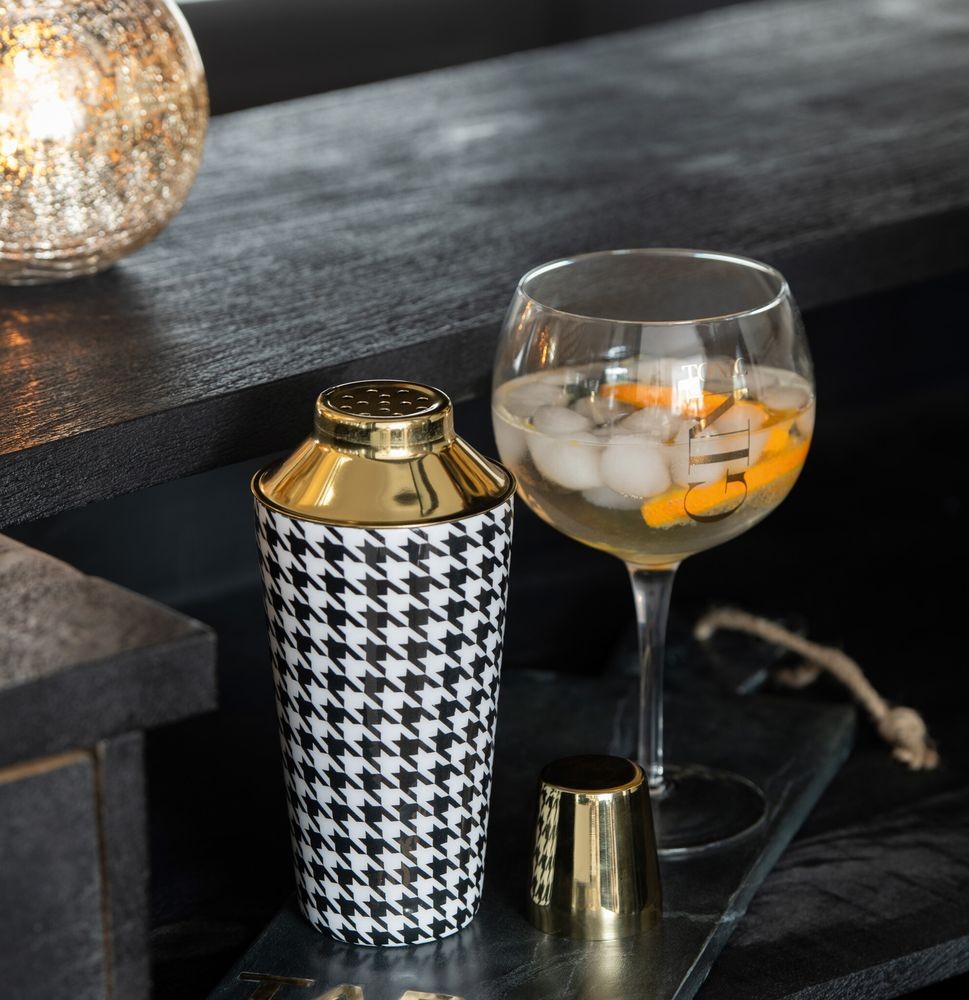 Sklenička se zlatým nápisem Gin Tonic - Ø12*22cm/880ml