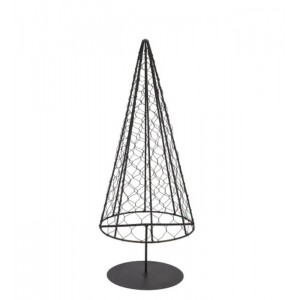 Černý antik kovový drátěný vánoční stromek Tree - Ø 14*34 cm