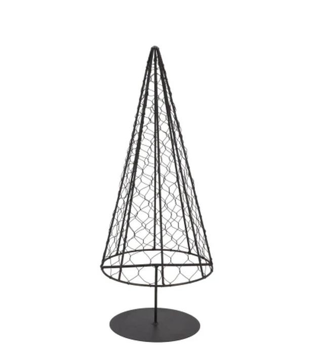 Černý antik kovový drátěný vánoční stromek Tree - Ø 14*34 cm