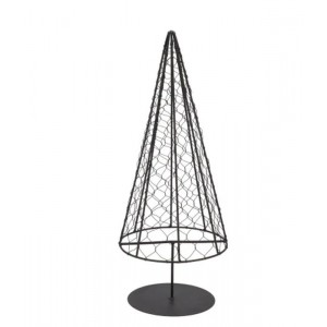 Černý antik kovový drátěný vánoční stromek Tree - Ø 18*47 cm