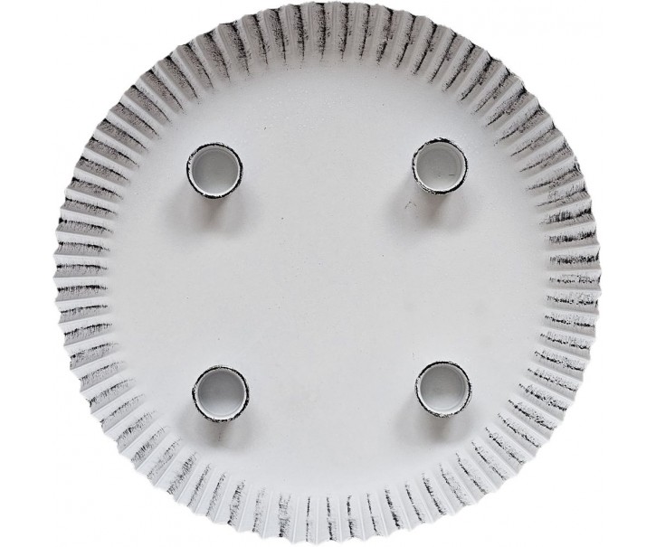 Bílý antik kovový svícen na 4 úzké svíčky Willio - Ø 25*4cm Ostatní