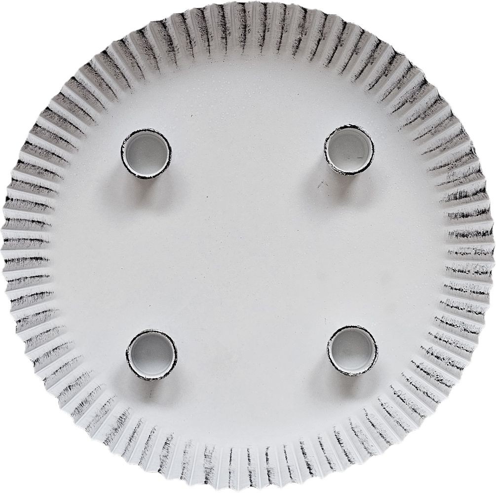 Bílý antik kovový svícen na 4 úzké svíčky Willio - Ø 25*4cm