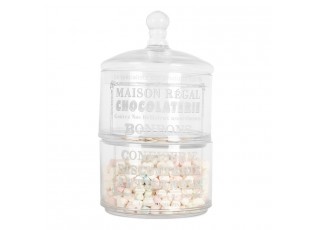 Skleněná dvojitá dóza na bonbóny Chocolaterie - Ø 17*30 cm